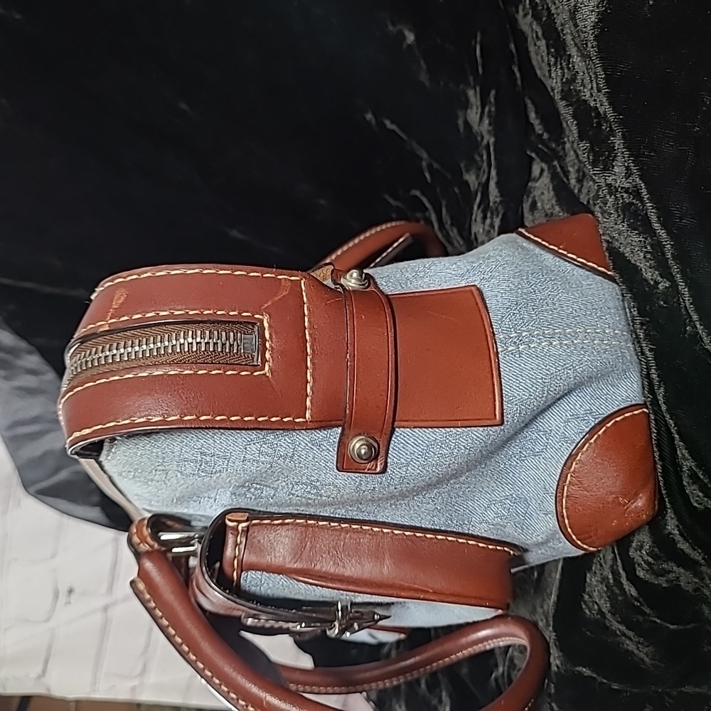 FINAL DISCOUNT Denim and Leather Handbag - Picture 3 of 11